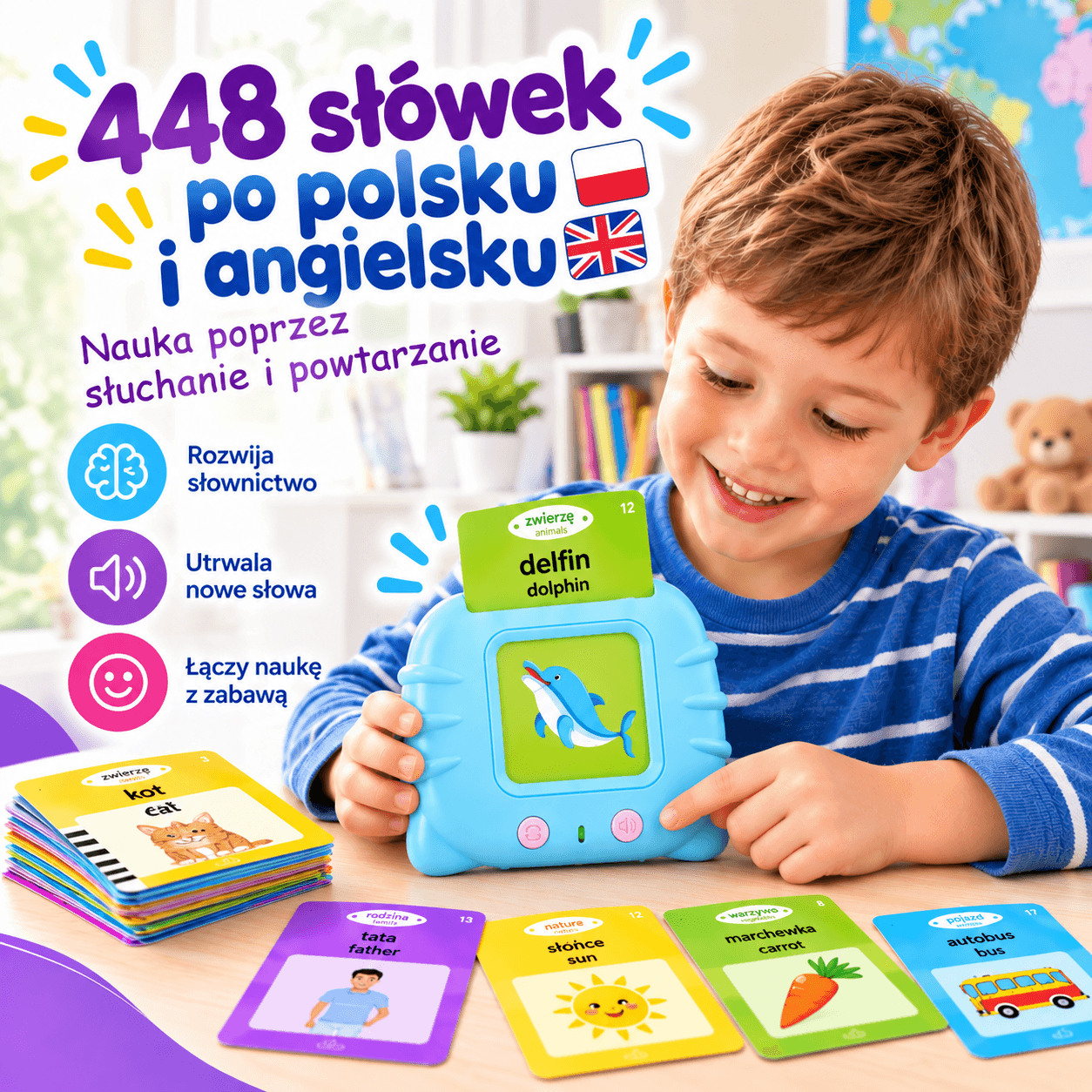 Kinduś - Interaktywny Czytnik do Nauki Angielskiego dla Dzieci 1